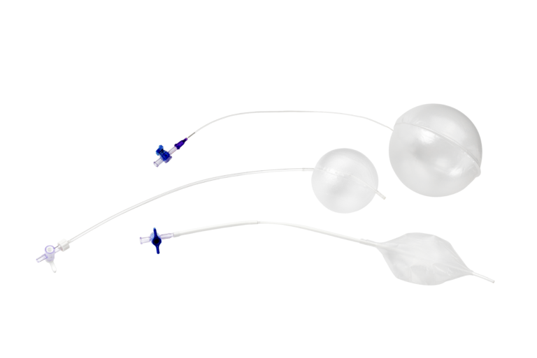 Film-welded inflatable balloon assembly group for medical devices